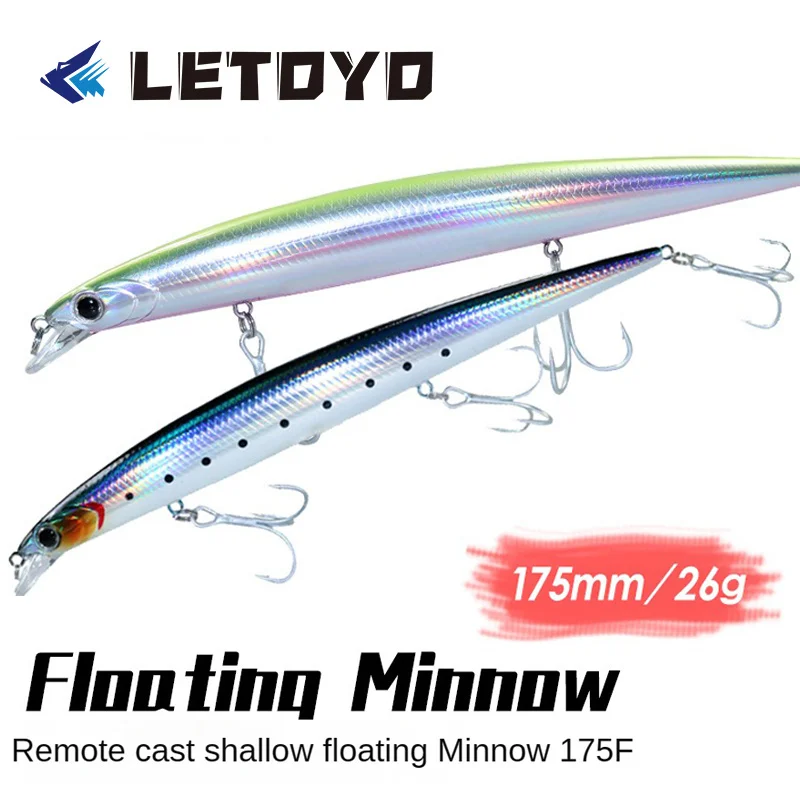 Letoyo Floating Minnow 175 Mm26G Jerkbait Surface Walker Hard Lure Per Traina Winter Fishing Lure Per Pike Bass Fishing Tackle