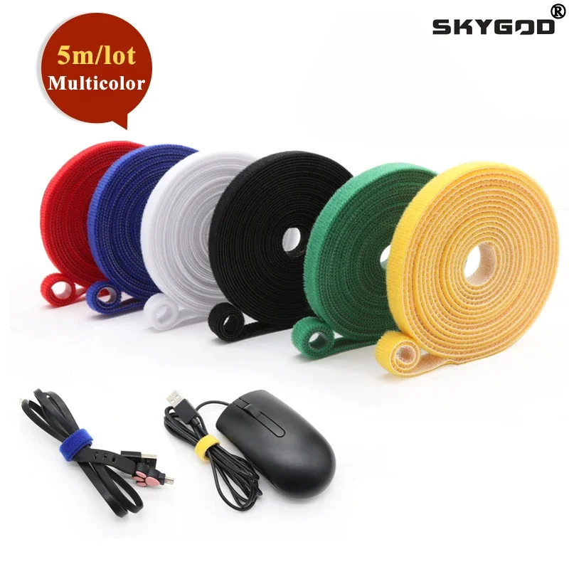 5m/roll Self Adhesive Tape Width 10/15/20/25mm DIY Accessories Reusable  Cable Tie Wire Straps Tape