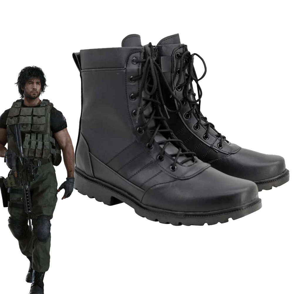 

Biohazard Game Resident 3Cosplay Carlos Shoes Boots Boys Men Adult Halloween Costumes Accessory Custom Made