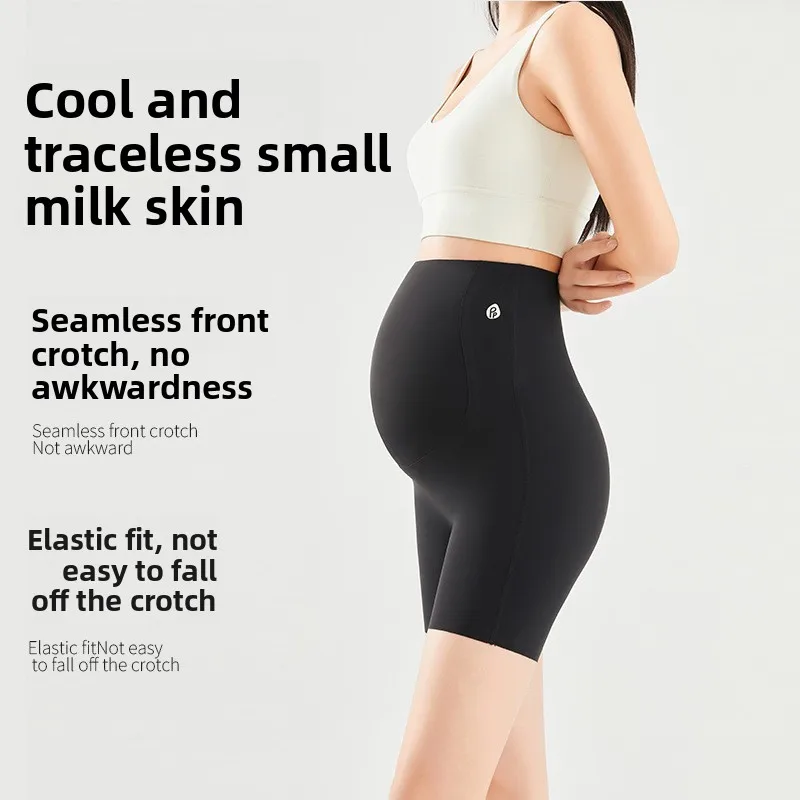 Maternity safety pants spring and summer thin anti-light leggings safety privacy belly support pants