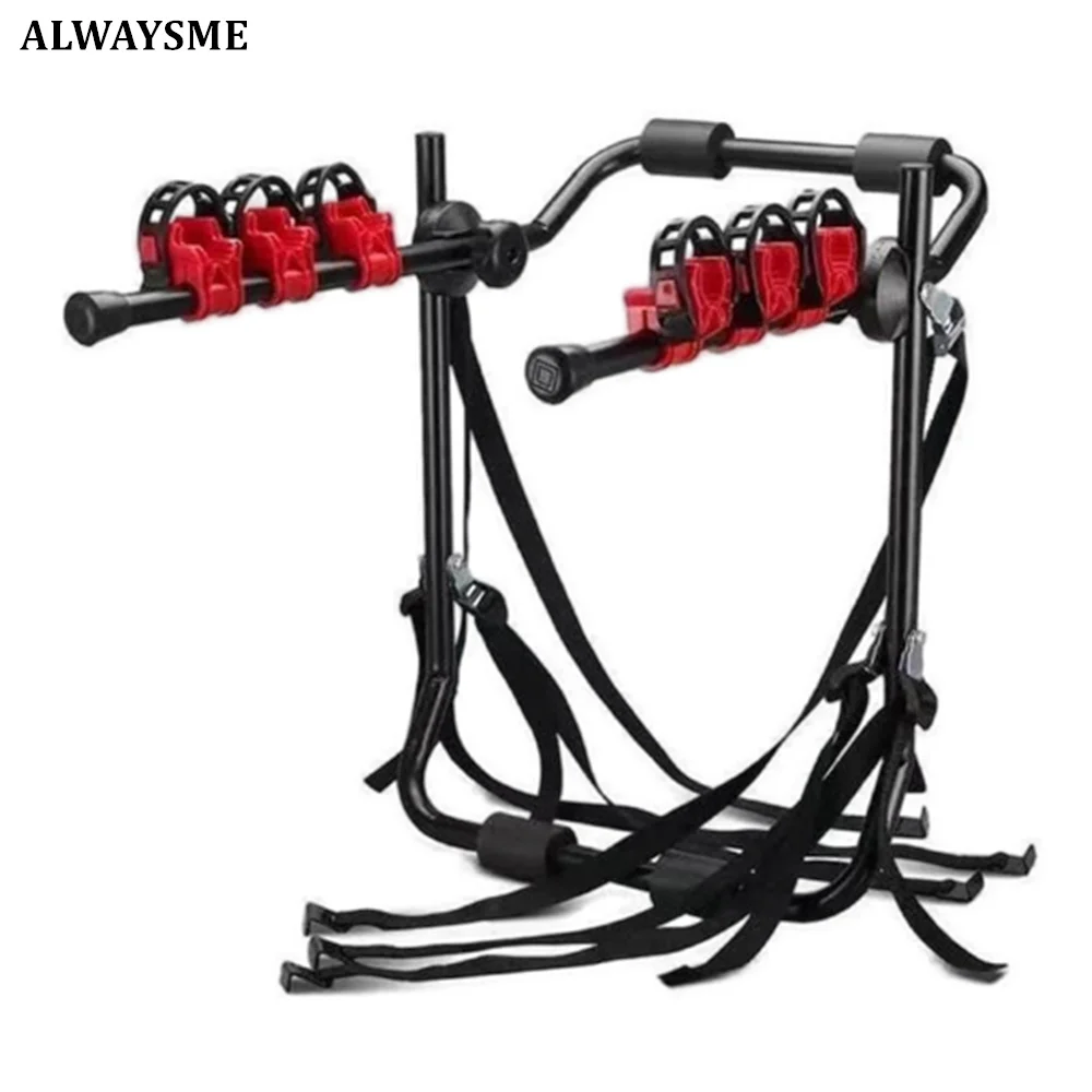 Support Vélo Coffre 3 Vélos Porte-vélo Voiture Universel - Support 3 Vélos 60kg Coffre Arrière Porte Vélo Remorquage 60kg