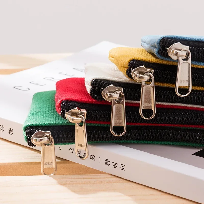 Solid Color Canvas Cotton Coin Wallet Bag DIY Plain Zipper Coin Key Bag Money Pocket Pure Women Men Coin Purse Small Kid Pouch