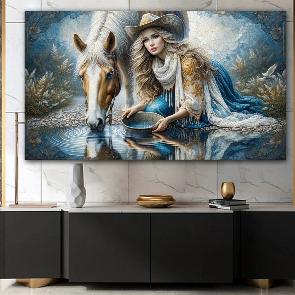 Cowgirl Horse Diy Diamond Painting Fantasy Diamond Mosaic Embroidery Cross Stitch Kits Home Decor