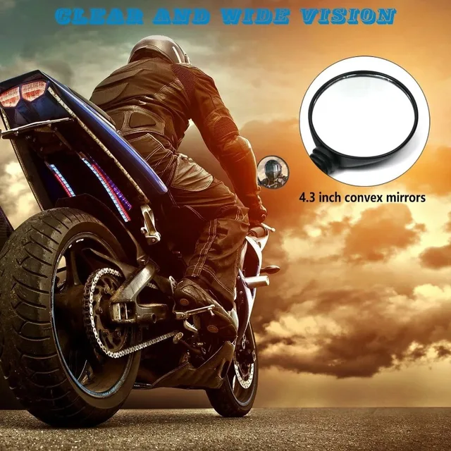 1 Pair of Motorcycle Rearview Mirror Round Foldable M8 M10 for Street Bikes Sport Bikes Scooters Cruisers ATV Motorcycles