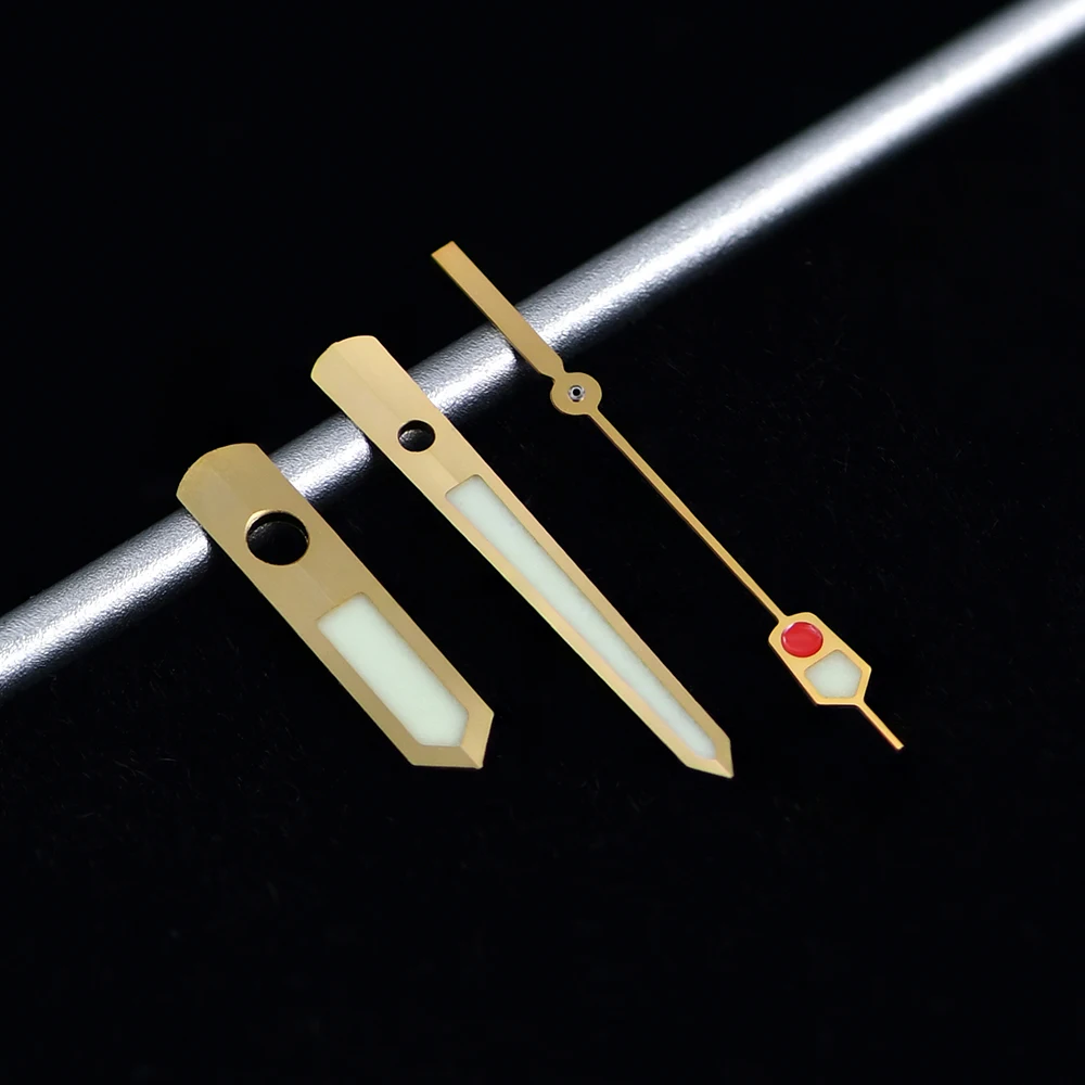 HEIMDALLR Watch Parts Polished Rose Gold/Steel/Gold MM200 GreenLuminous Watch Hand Suitable For NH35A/NH36A Automatic Movement