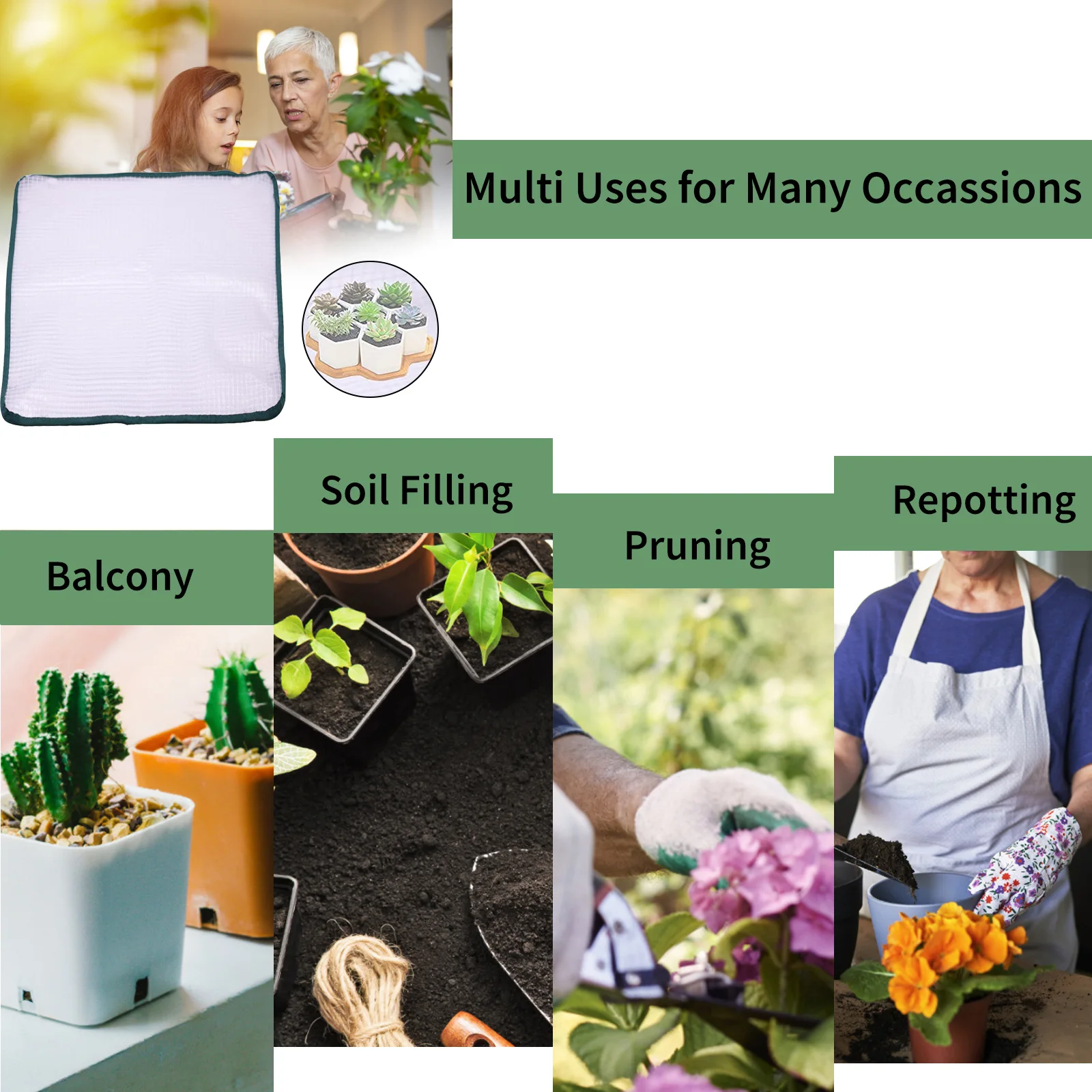 Foldable Planting Mat Gardening Potting Mats Waterproof Dust Proof Repotting Mat Transplanting Pad Flower Plant Pots Pads hanging flower pots