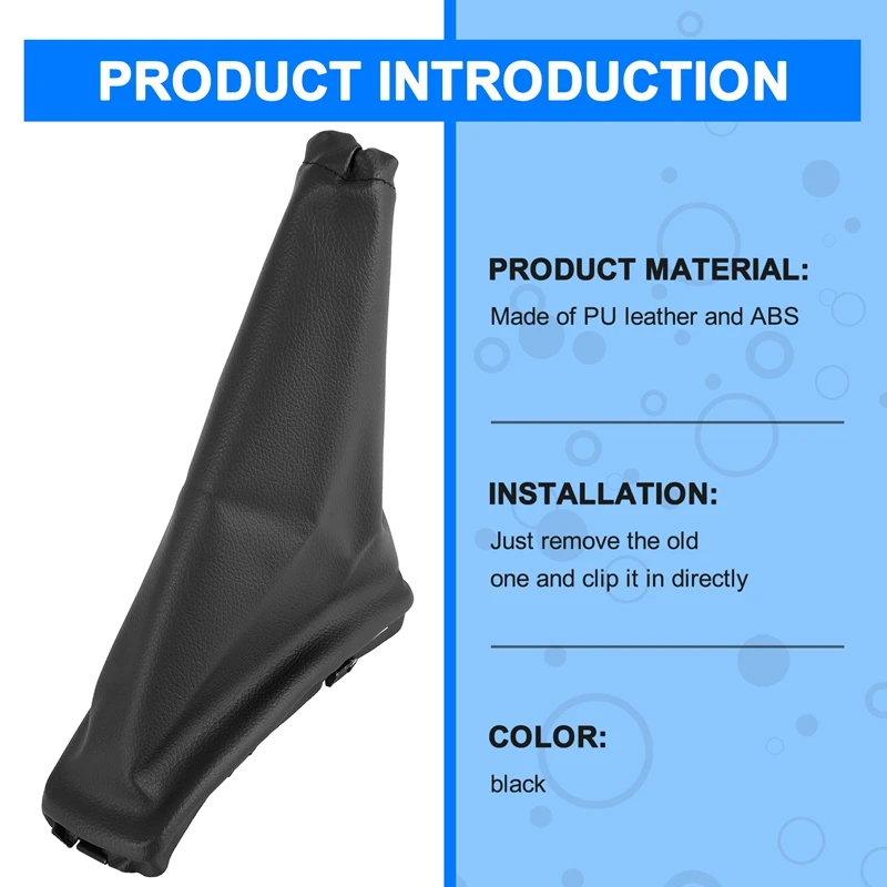 Handbrake Gaiter Cover Hand Brake Boot Black PU Leather For Chevrolet Spark 2011- hand brake cover