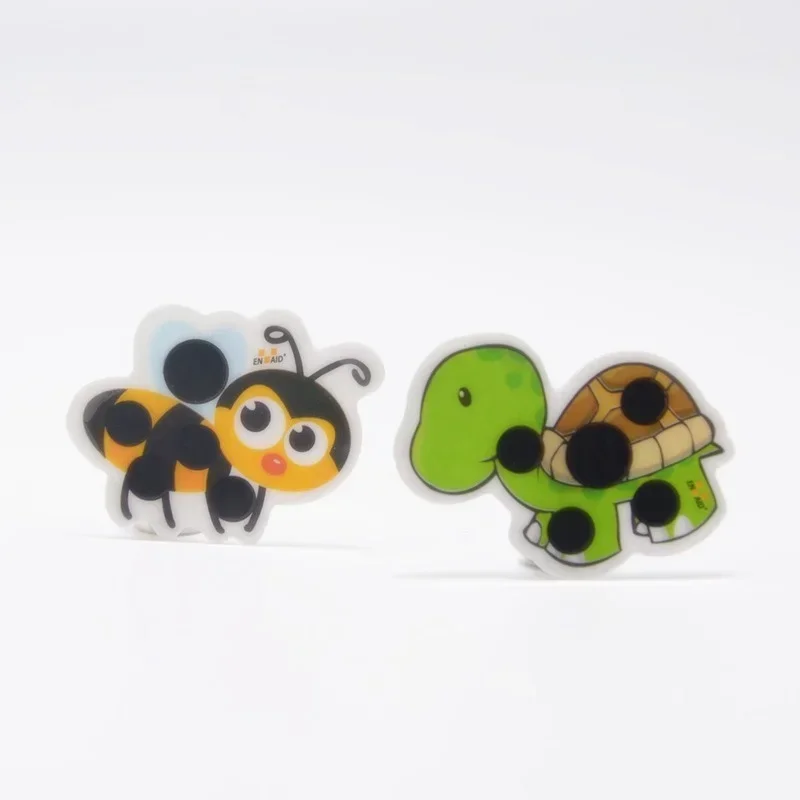 10Pcs/lot Baby Bath Cartoon Forehead Temperature Change Measurement Tape Range 35 To 40 Degree Animals Pattern Thermometer