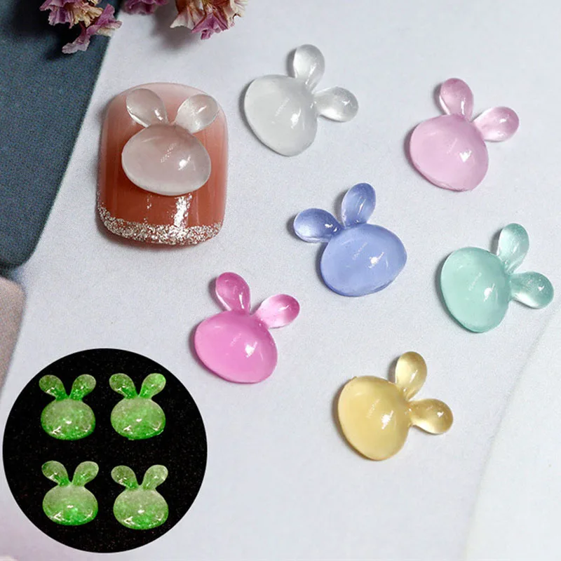 

30pc/pack Candy Color Aurora Resin Rhinestones Glow in the Dark Charms Strass Manicure Nail Art Decoration Nail Jewerly Designs