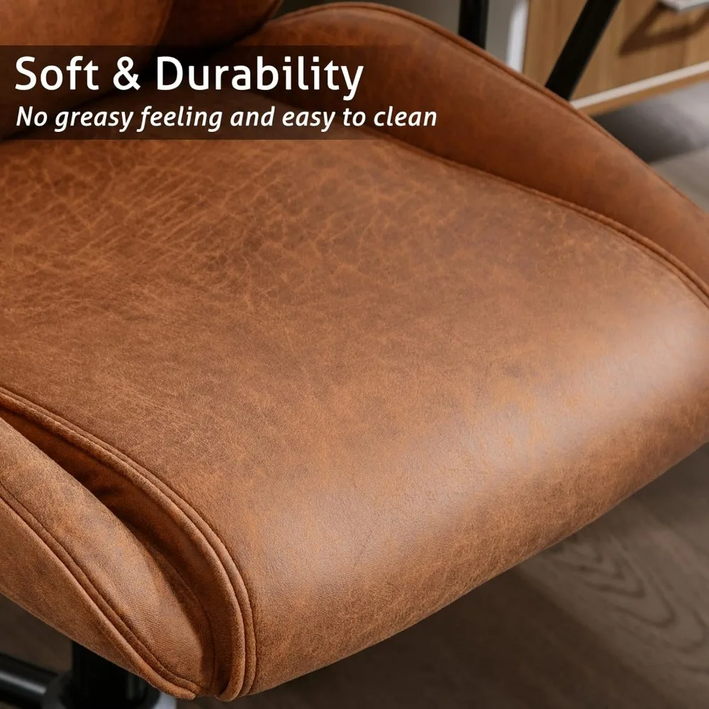 Executive Chair Mid Century Office Modern Chair,55° Reclining High Back Desk Chair with Wheels,Conference Room Chairs 6