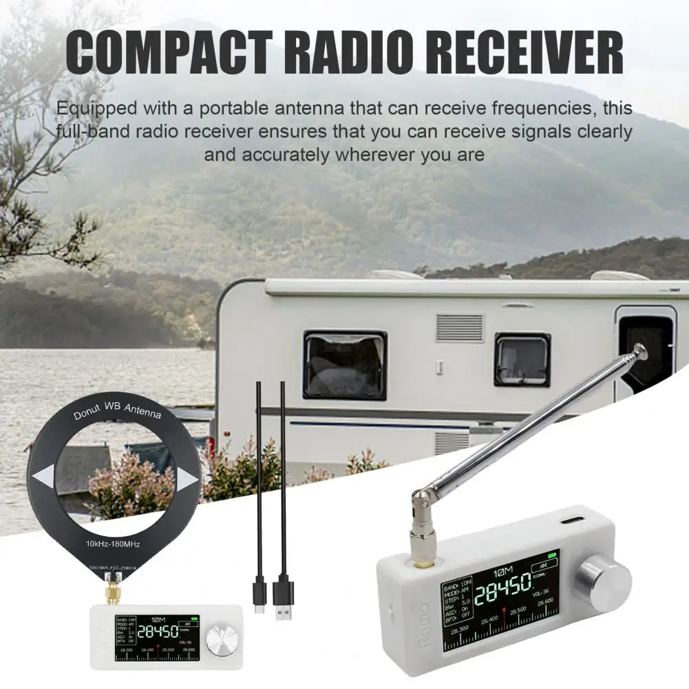 ATS-mini SI4732 0.5-108MHz Radio 1.9" IPS Screen Pocket SSB Radio With Antenna FM/AM All Band ESP32 Receiver