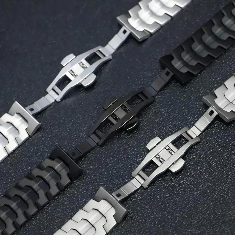 Elegant Metal 22mm Stainless Steel Wrist Strap Bracelet