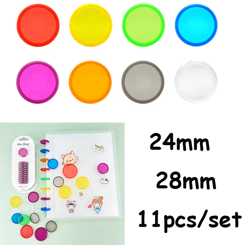24mm 28mm Mushroom Hole Binding Discs Planner Disc Mushroom Binder Ring Discbound Planner Plastic Ring Binder Chest 11pcs