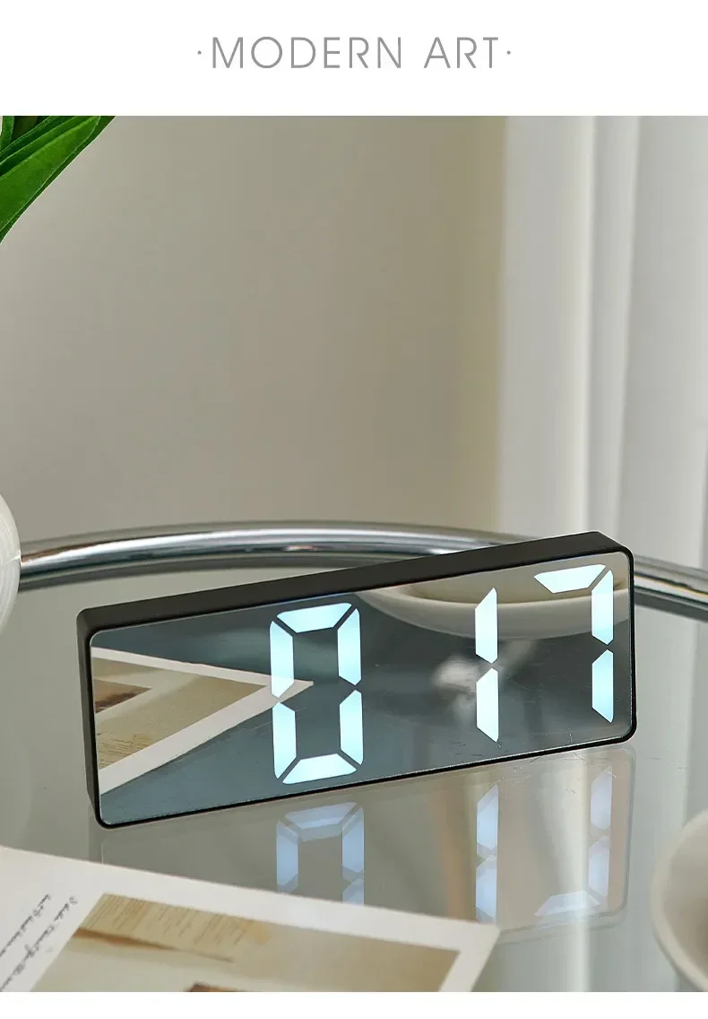 LED Digital Electronic Clock Backlit Large Digital Alarm Clock Temperature Calendar Bedside Table Lamp Night Light Home Decor