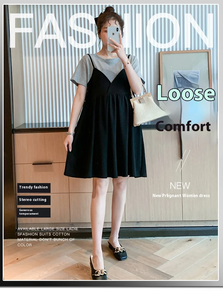 Summer Maternity Dress – Loose Two-Piece Style