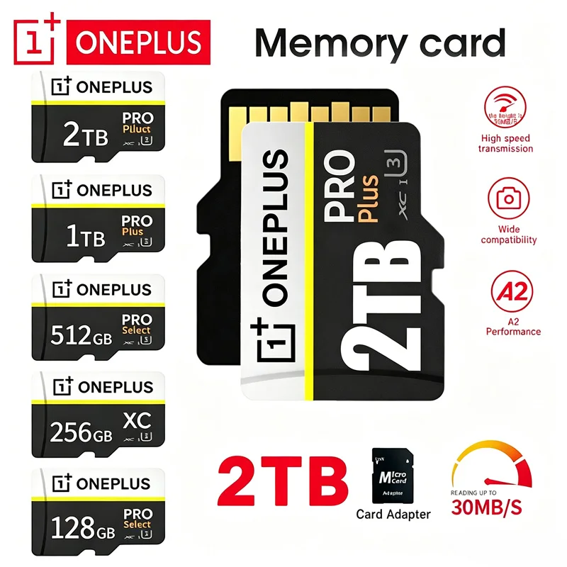 원플러스 메모리 카드 고속 V30 A2 4K SD 카드 2TB 1TB 미니 SD 카드 512GB 256GB 128GB TF SD 카드 닌텐도 스위치 카메라용