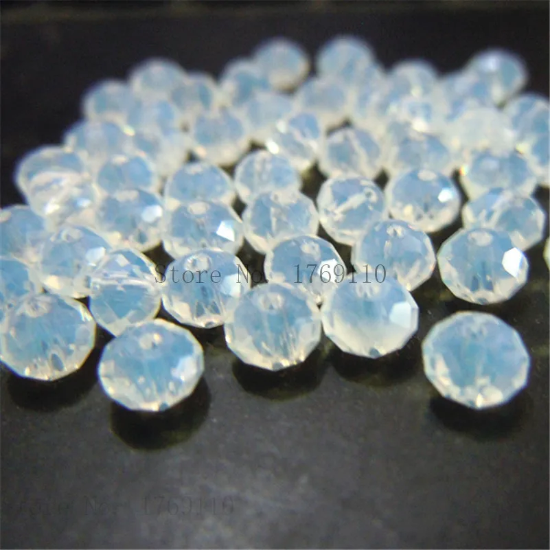 Olive Green Faceted Crystal Glass Rondelle Beads for Jewelry Making - 125pcs, 3x4mm