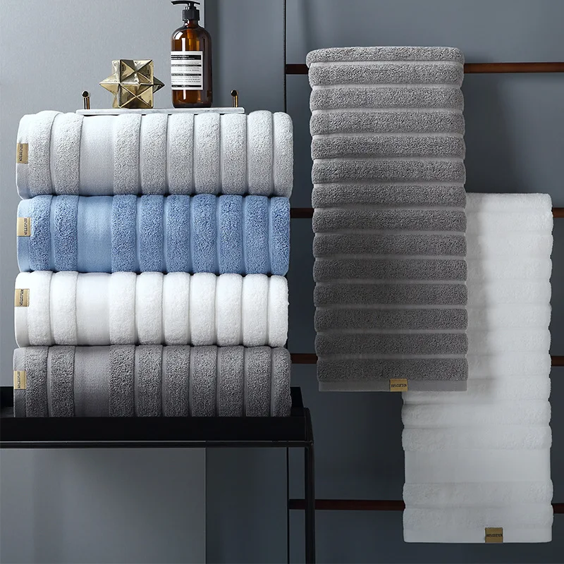 100% Cotton Towel Quality Face Bath Towels White Blue Grey Soft Feel Highly Absorbent Shower 1 Pcs Home Comfort Towel Bath Towel 3