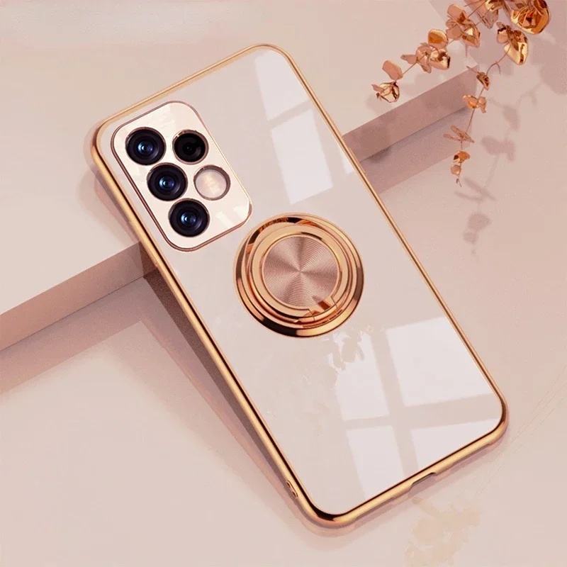 Elegant Plating Ring Holder Phone Case Cover