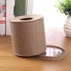 Beige/Dark Brown Simulation Rattan Tissue Storage Box Decorative Dustproof Roll Paper Rack Container Round Plastic Tissue Box 1