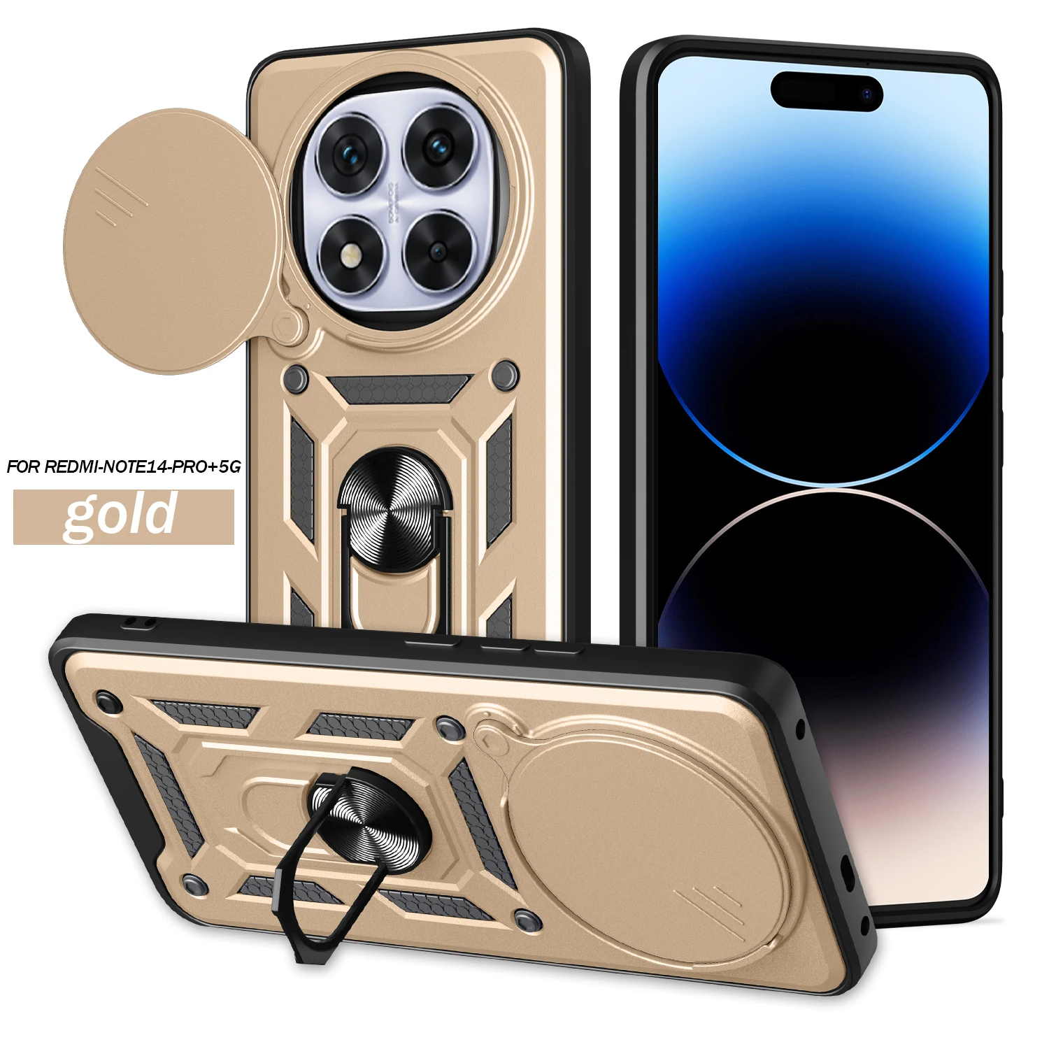 Armored Protective Phone Case with Magnetic Ring and Camera Guard