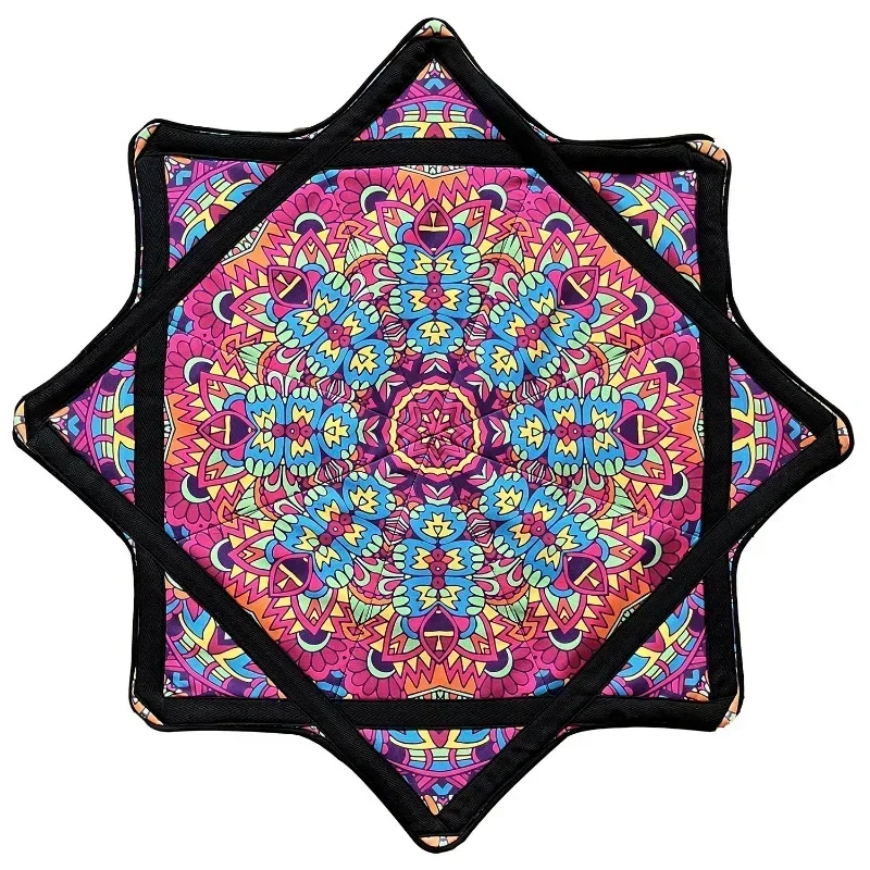 Two-sided Spinning Dance Handkerchief Swirled Lycra Octagonal Scarf Flying Handkerchief Rotating Ribbed Flyers Silk Scarf Silk Ribbon Scarf