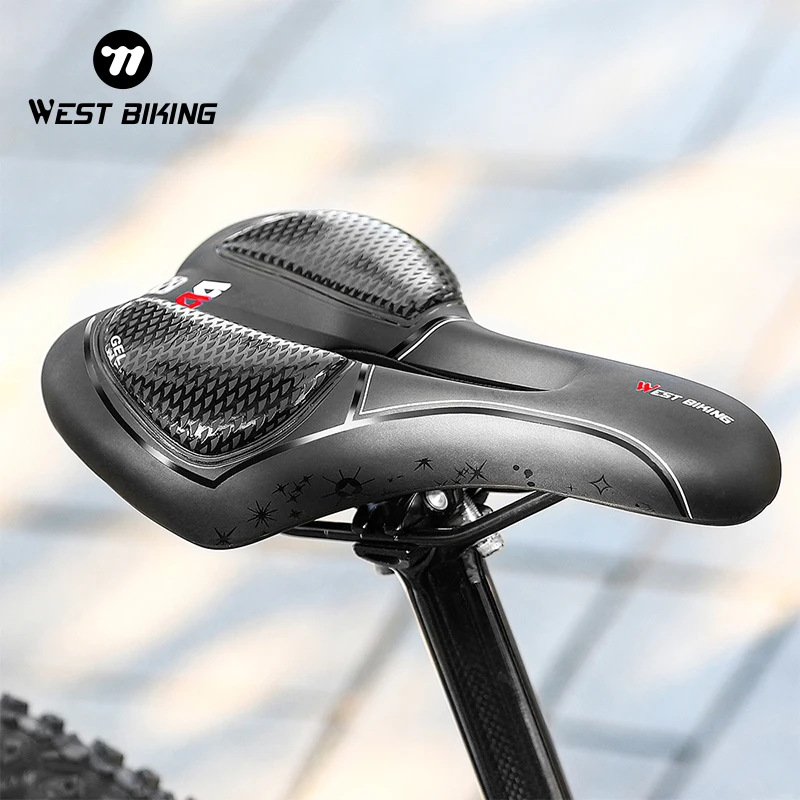 WEST BIKING Selle de vélo réfléchissante en cuir PU souple