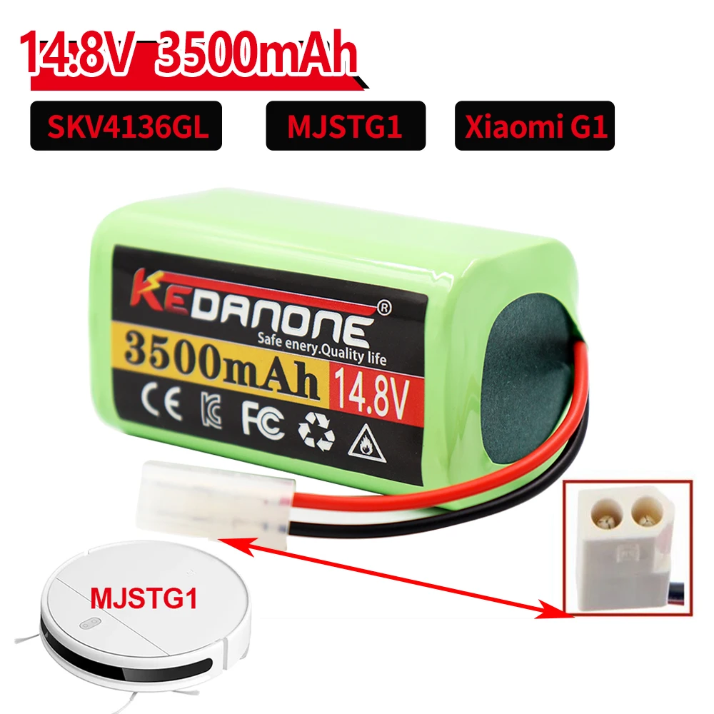 

New14.8V 3500mAh Li-ion Battery for Xiaomi G1 MI Robot Vacuum-Mop Essential MJSTG1 Robot Vacuum Cleaner 14.4V 18650 Battery Pack