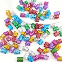 100PCS Multicolor Rings Dreadlocks Beads for Women and Girls, Braid Hair Decoration Colorful Aluminum Ring Adjustable Metal Cuff 3