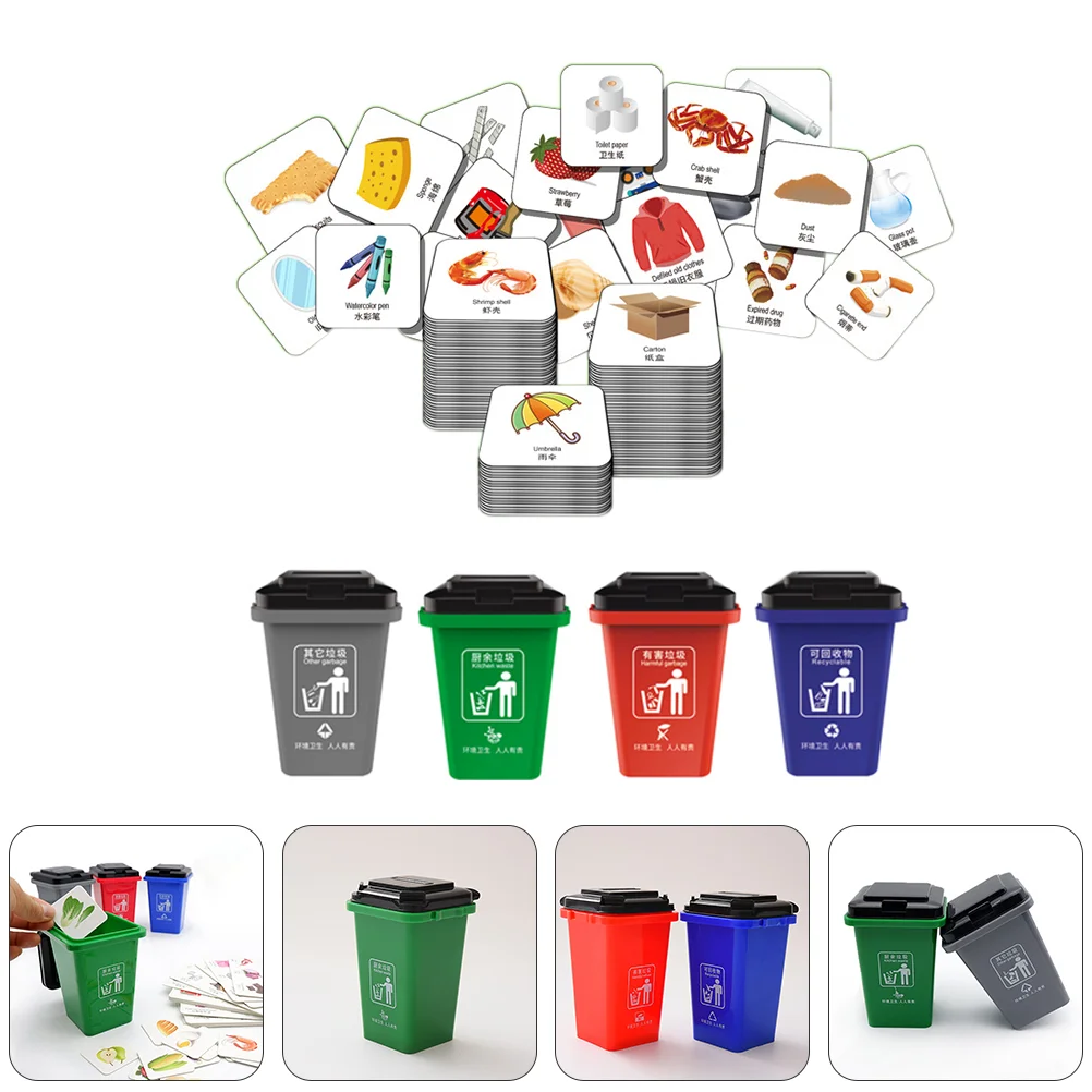 

Garbage Sorting Toys Small Trash Can Model Children Board Game Early Educational Games