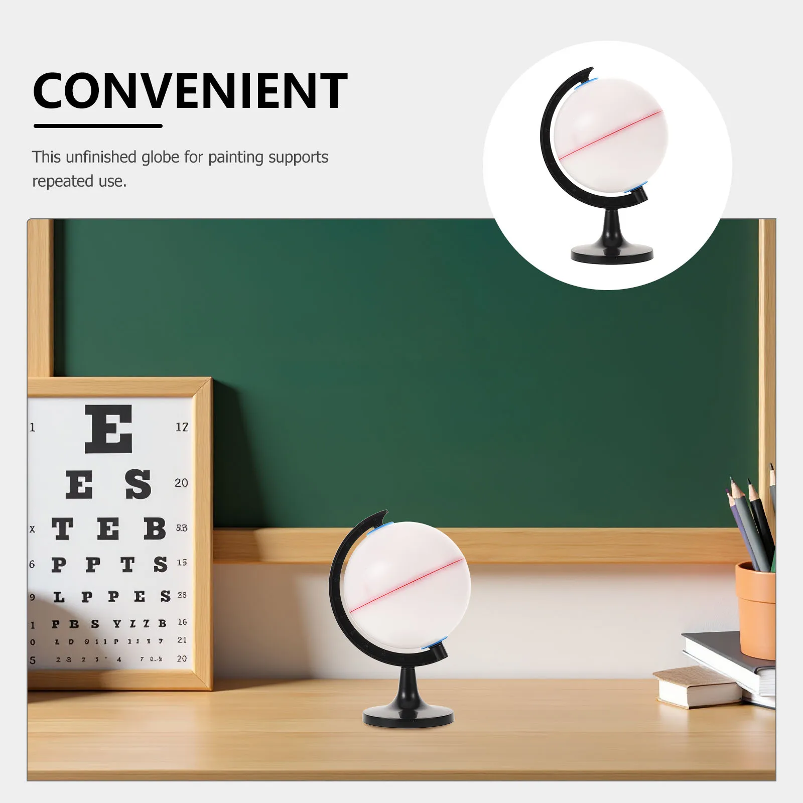 14cm 지구본, 건식 지우기 가능한 교육용 지리 도구, 어린이용 인터랙티브 DIY 페인팅 회전 지구본, 교실 학습용