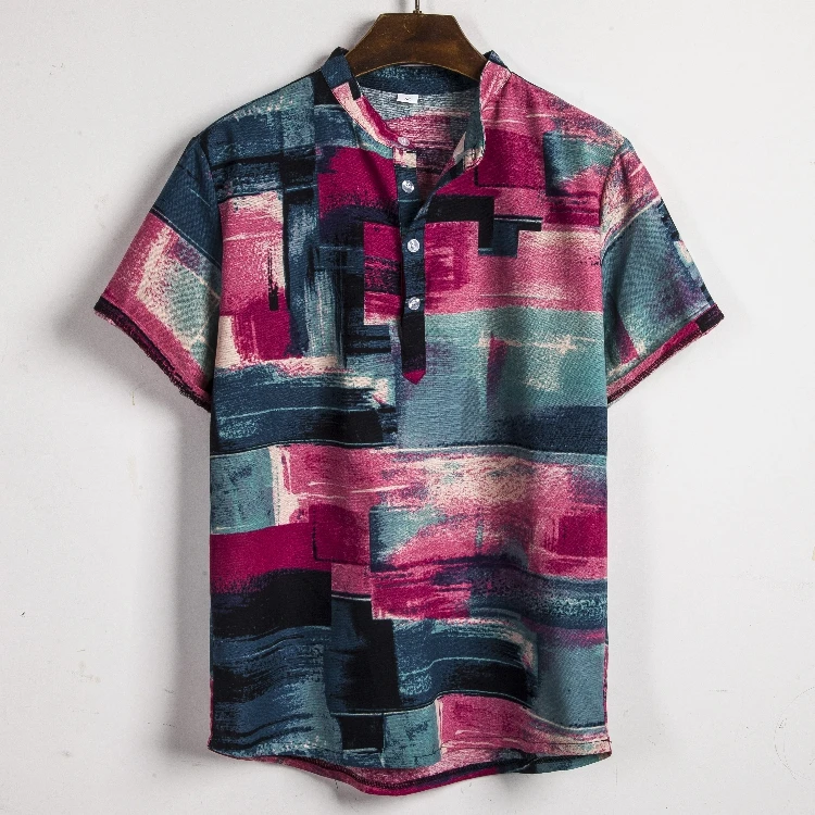 2024 new Hawaiian Cotton High Quality Shirts Men's Oversize Shirt Man Tiki Fashion Clothing Blouses Luxury Social T-shirts