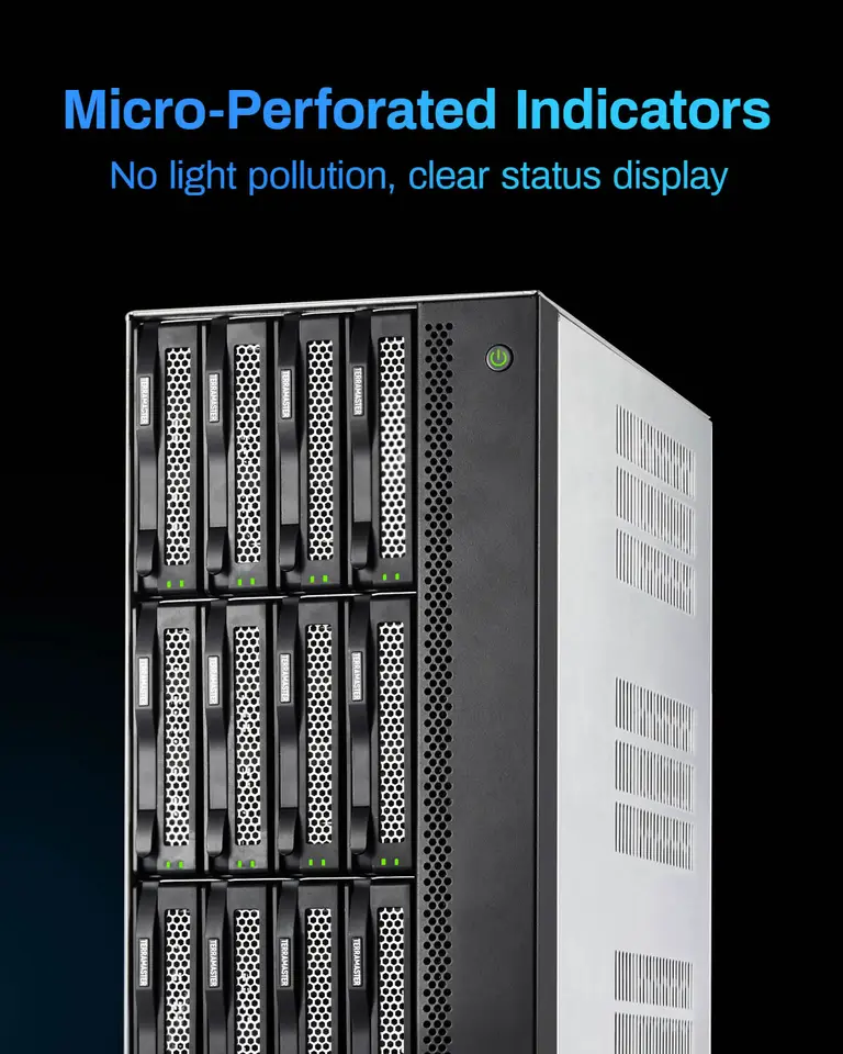 TERRAMASTER T12-500 Pro NAS 스토리지-12Bay 코어 i7 1255U 10 코어 CPU, 16GB DDR5, 네트워크 연결 스토리지 (디스크리스)