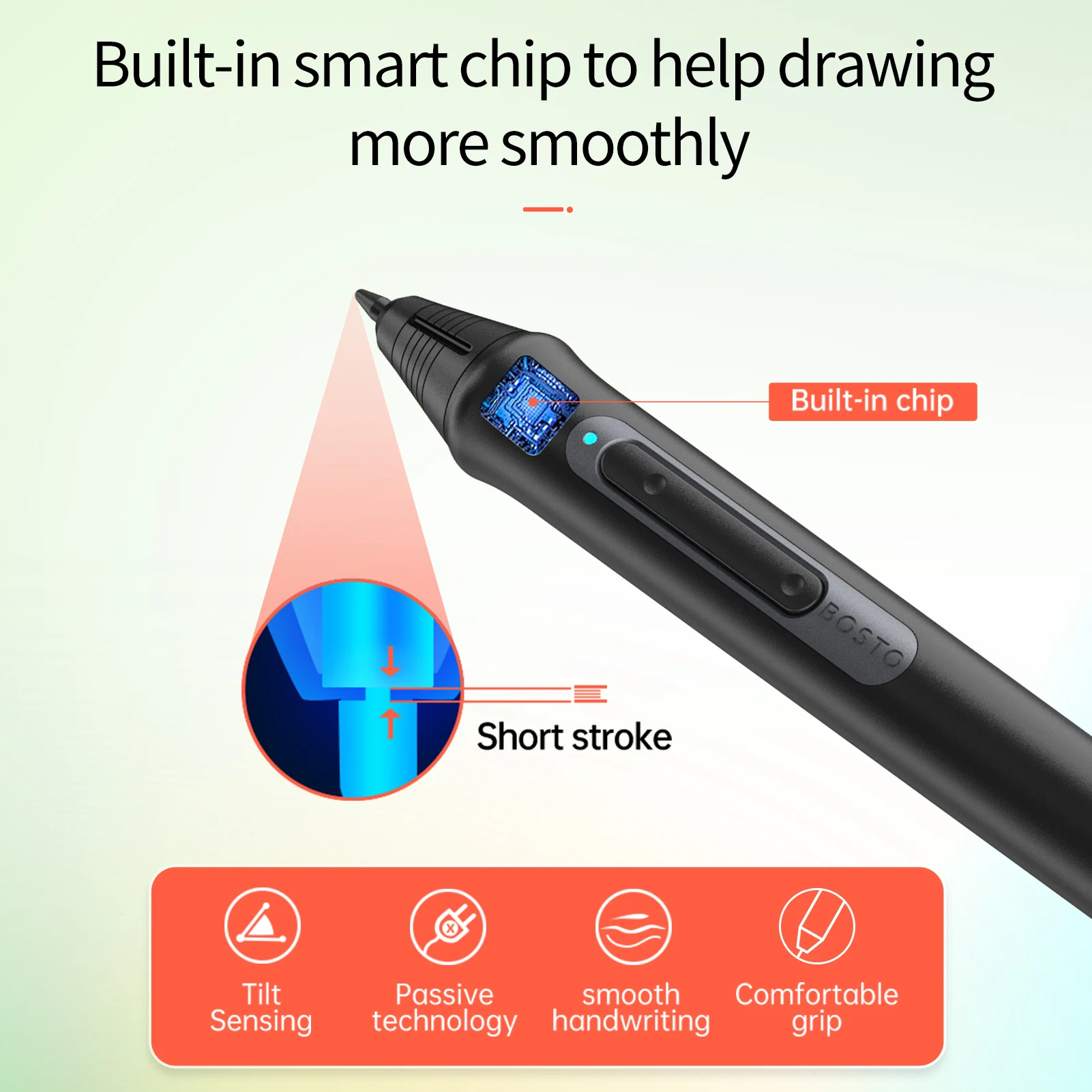 BOSTO 12HD-A 11.6 Inch Graphics Drawing Tablet Monitor 1366x768 Display 8192 Pressure Level Passive Technology Drawing Tablet - Image 6