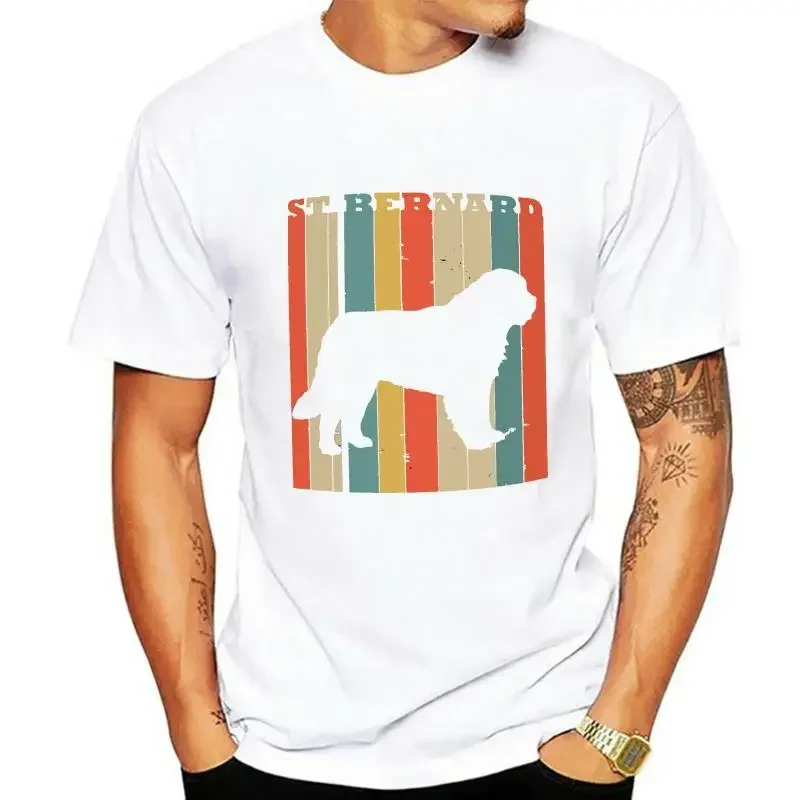 

1Tee Mens St Bernard Dog Broad Colourful Retro T-Shirt