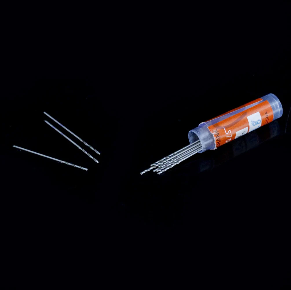 

Multifunction 10 Pcs Tiny Micro HSS 0.8mm Straight Shank Twist Drilling Bit