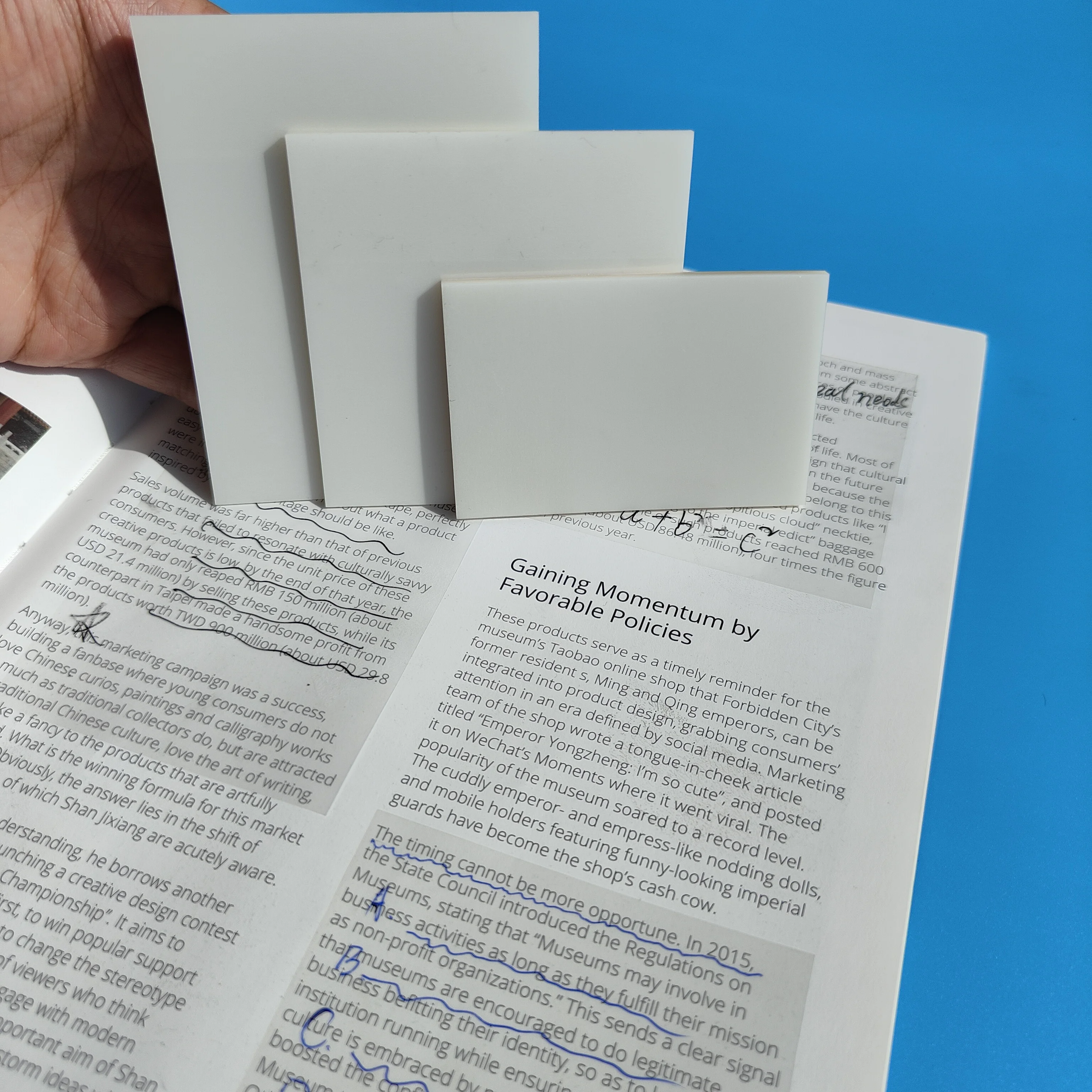 3Packs150Sheets Stickers  Transparent Sticky Notebook Pads Notepads Clear Bookmark Read Book Stationery School Supplie 4