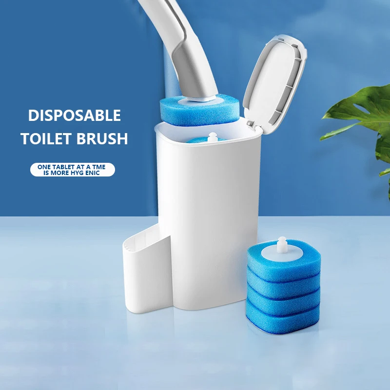 

Disposable Toilet Brush Replacement Headband Cleaner Bathroom Long Handle Household Cleaning Set Throwable Horse Bucket Brush