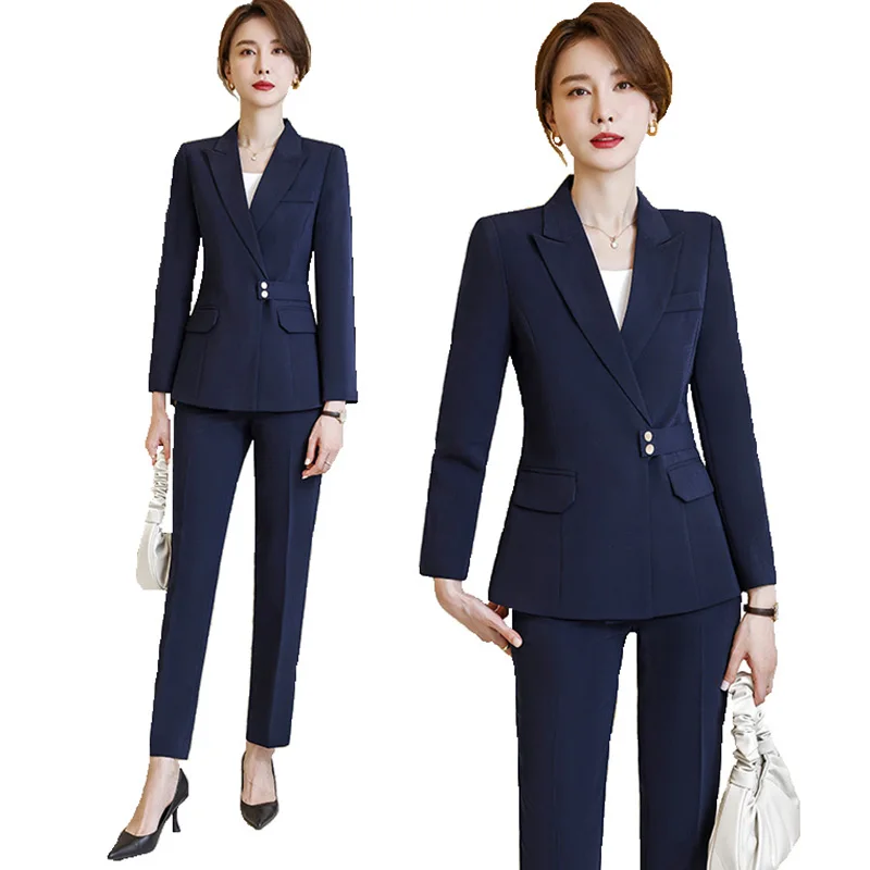 

Formal Women Business Suits with Pants and Jackets Coat Professional Work Wear Trousers Set Autumn Winter OL Styles Blazers
