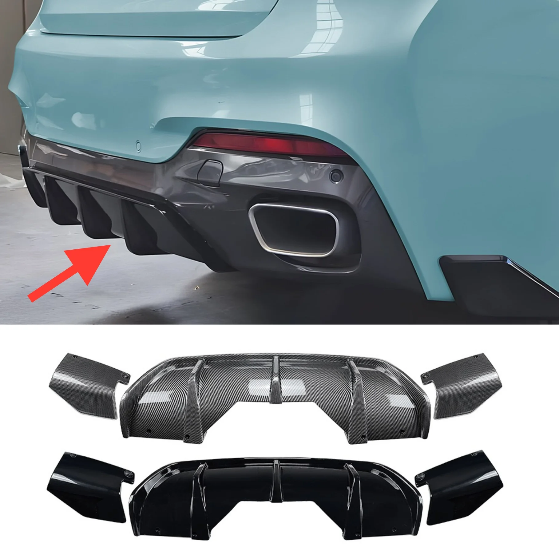 

Диффузор для заднего бампера BMW X6 F16 2015 2016 2017 2018 губа + крышка бокового спойлера отделка глянцевый черный разделитель ботинка защитная пластина