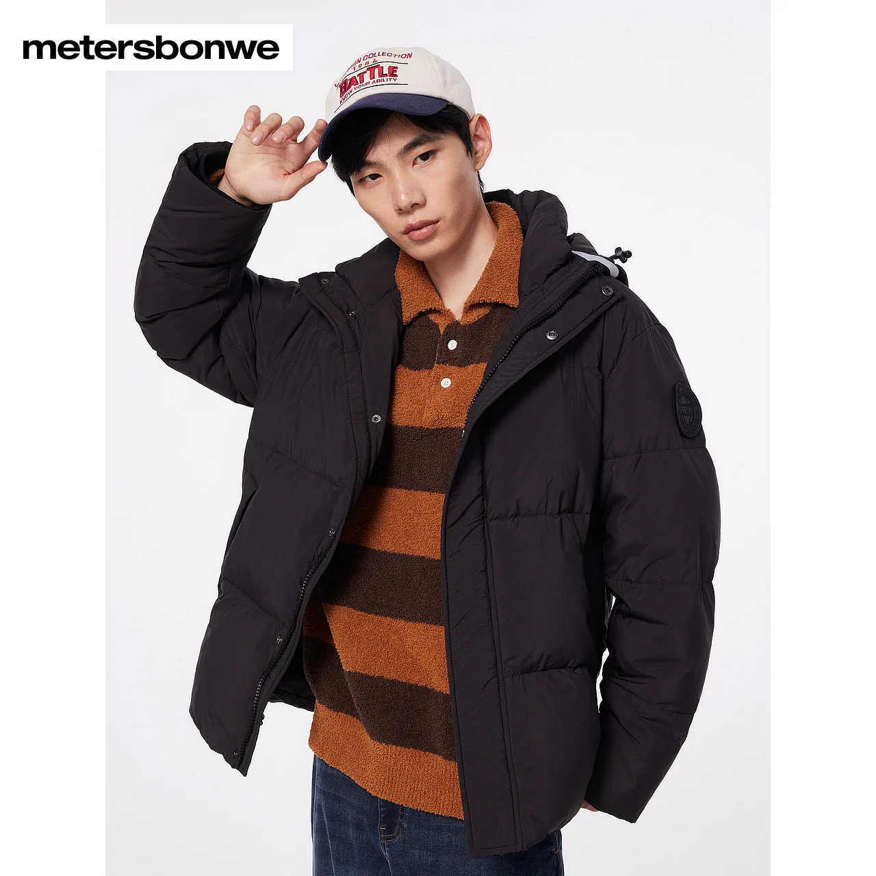 Metersbonwe-Men's Waterproof Jacket Puffer Thick Windproof And Oil Proof Hooded Duck Down Jacket Commute Daily Casual Winter