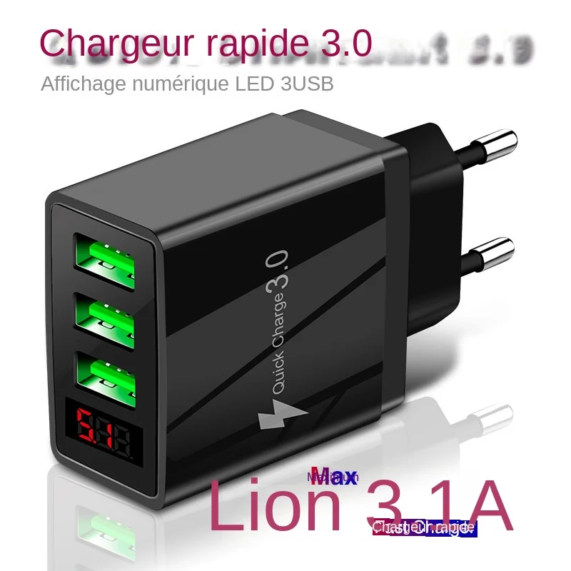 Chargeur Usb 3.0 Multiports, Prise Ue, 4 Ports, 36w, Rapide, Prise Murale, Pour Téléphone
