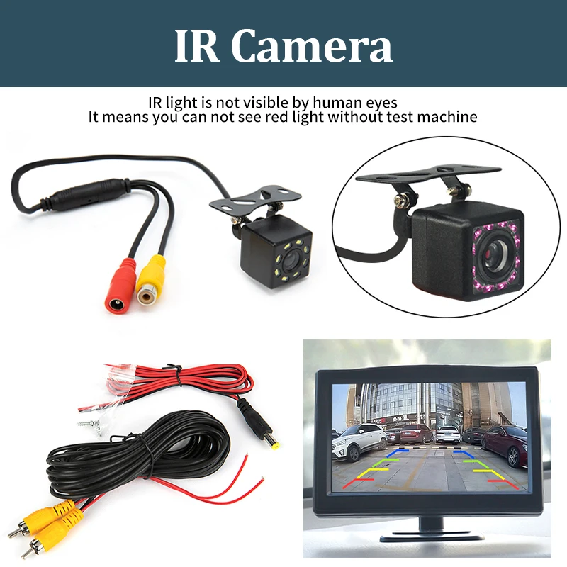SINOVCLE Car Monitor Rearview Parking Mirror 4.3/5 Inch HD Video Input With Rear View Camera Night Vision Backup For PAL/NTSC
