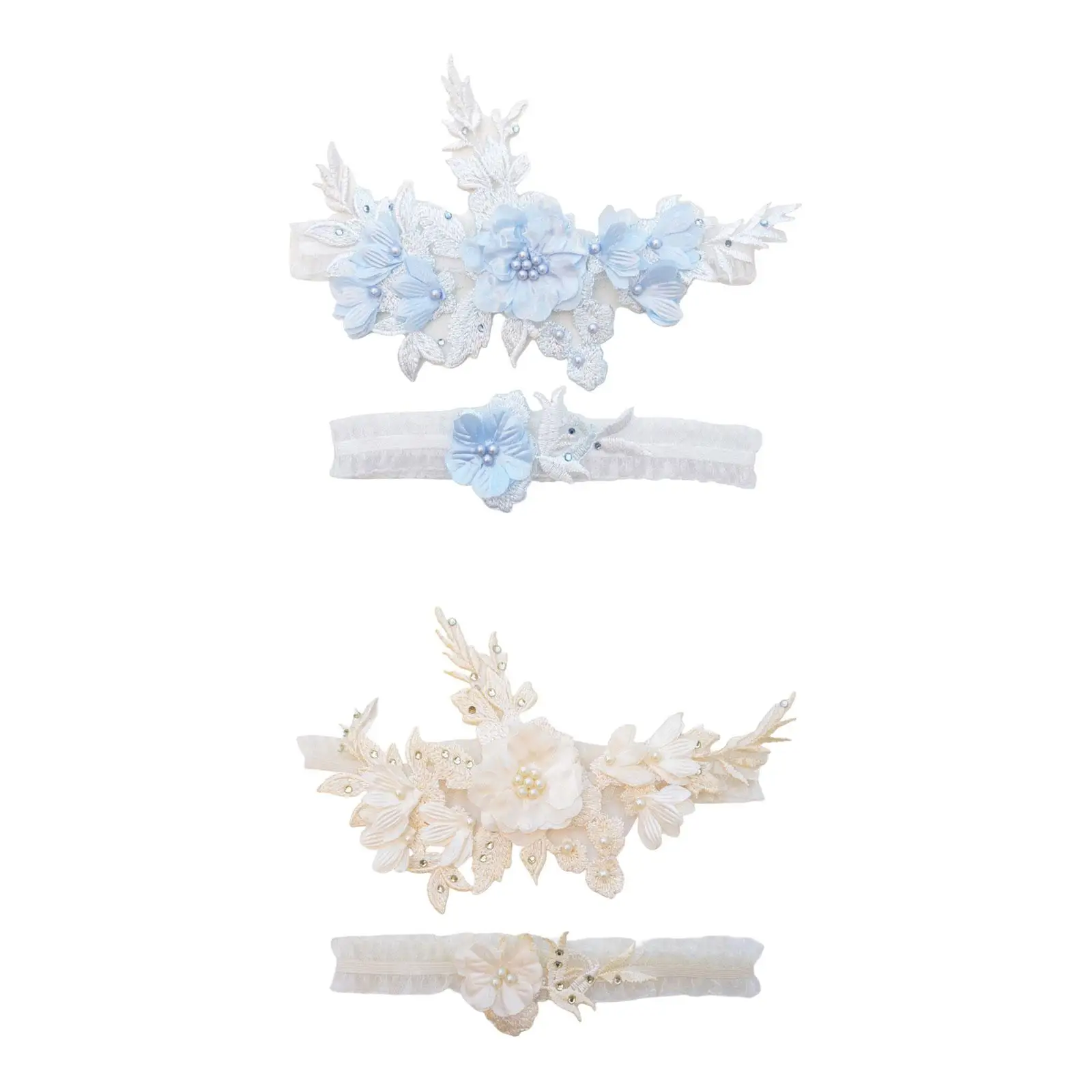 

2 Pieces Wedding Garter soft Clothing Accessories Stretch Keepsake Leg Garters for Anniversary Cosplay Dating Banquet Prom