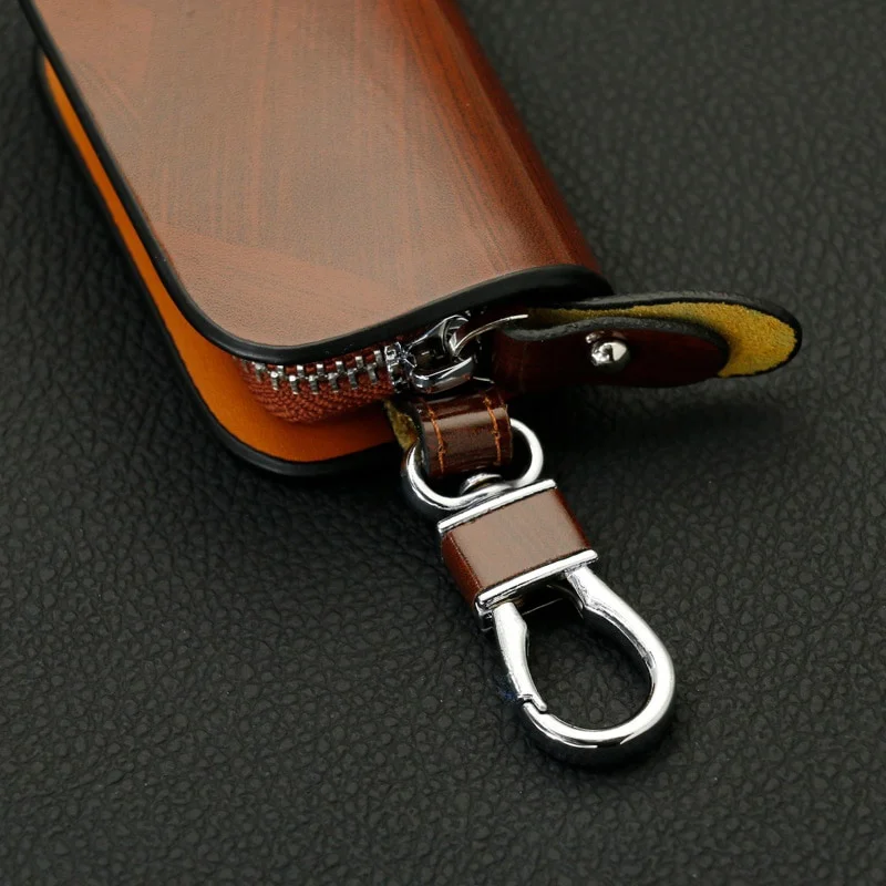 Premium Universal Leather Smart Flip Key Fob Holder & Keychain Wallet