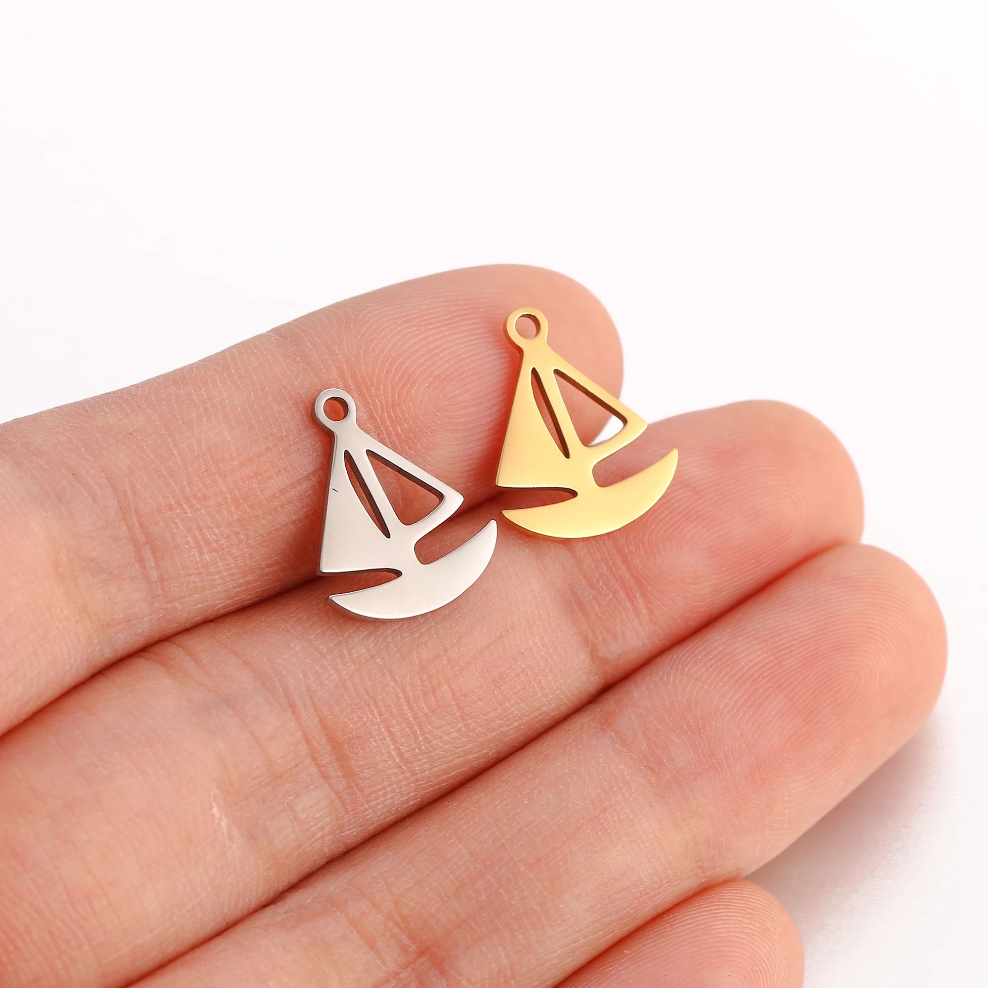 5 teile/los Schöne Sonne Mond & Berg & Meer & Segelboot & Auto & Fischschwanz Charms Für Schmuck Machen liefert DIY Halskette Ohrringe Armband – Detail 15
