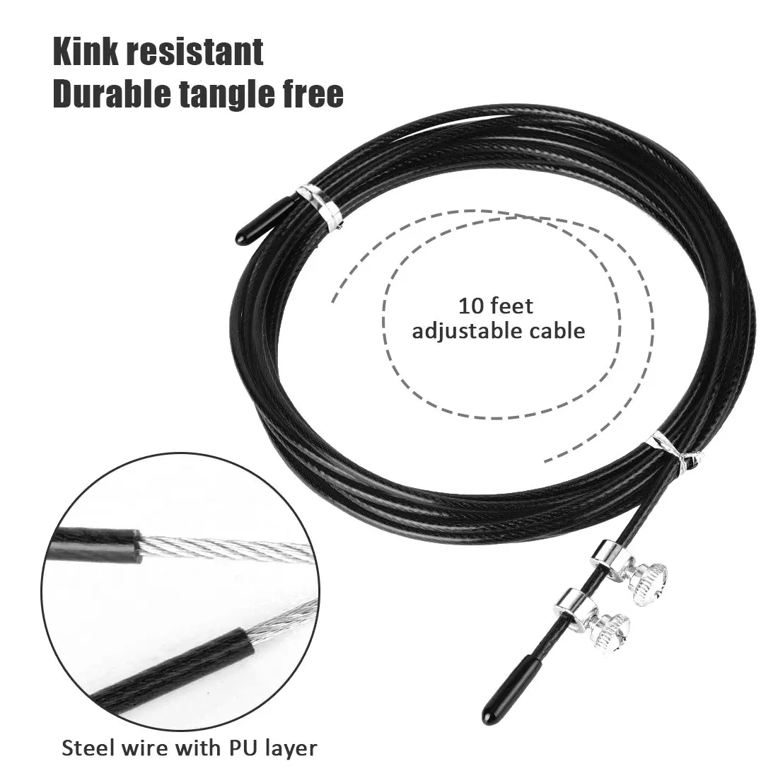 Fitness Jump Rope Exercise Workout Light Bearing Skipping Ropes Adults Child Equipment