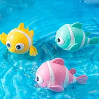 Bath Toys Cute Swimming Clown Fish Bath Toy for Toddlers Floating Wind Up Toys for Boy Girl New Born Baby Bathtub Toddler Toys 1