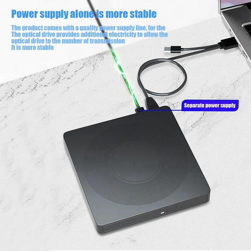 PC 노트북용 외장 CD/DVD 드라이브, 6 in 1, USB 3.0 C 타입 CD DVD RW VCD 광학 드라이브, 1 개