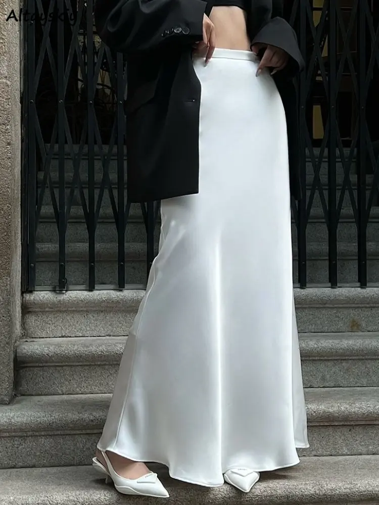 

Straight Skirts Women Graceful Pure High Waist Streetwear Office Ladies England Style Popular All-match Ulzzang Leisure Summer